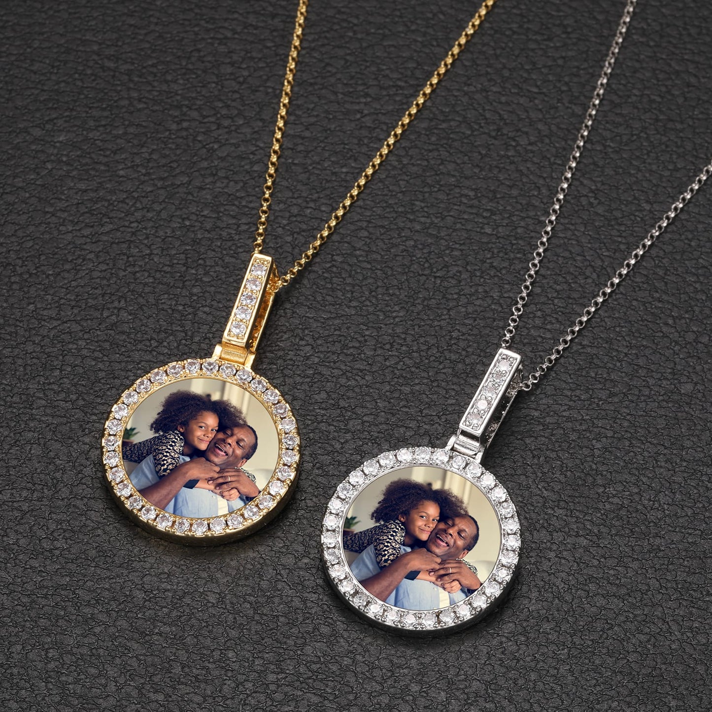Mens 925 Silver Moissanite Custom Photo Pendant TQP0097