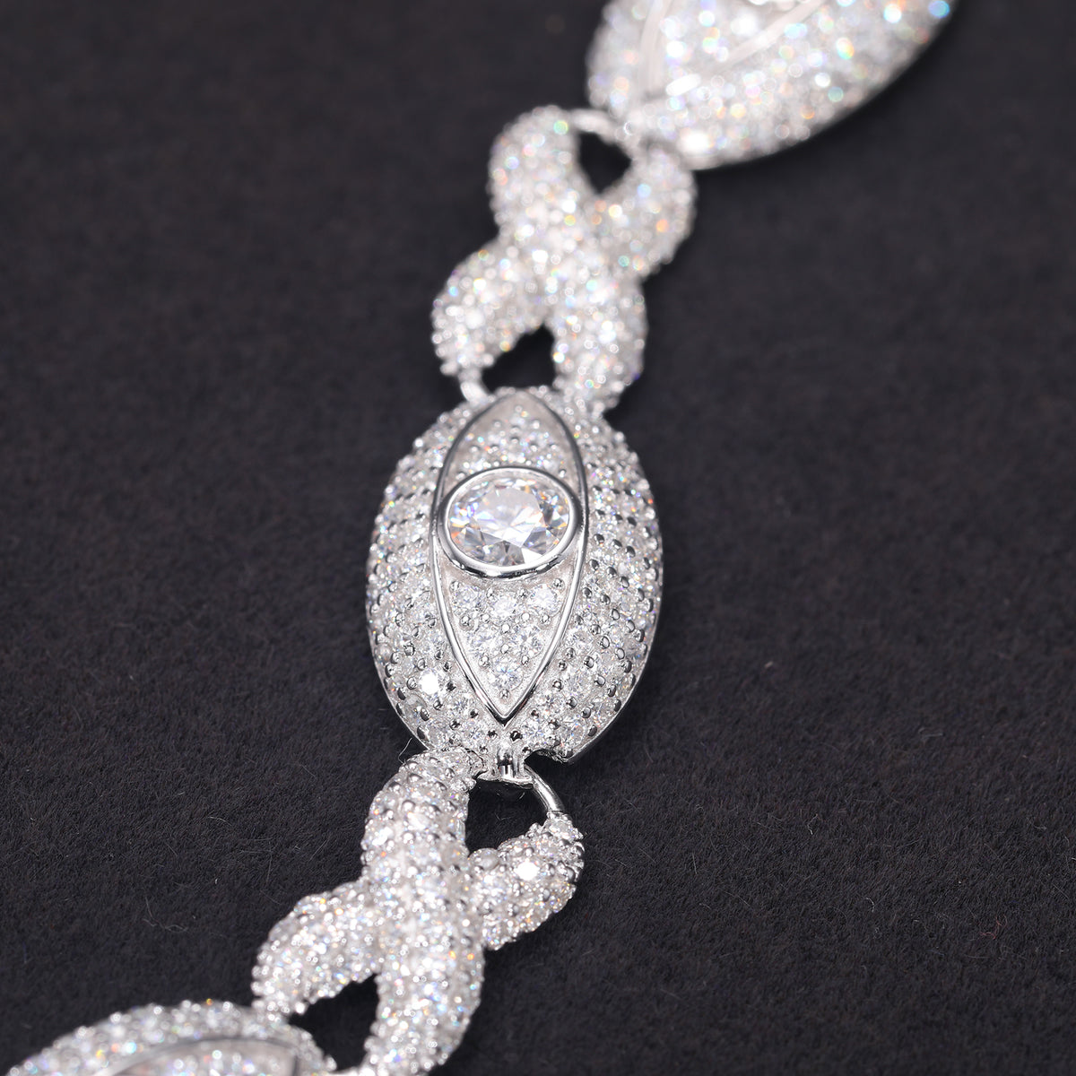 925 Silver Moissanite Eye Link Bracelet TQB0231