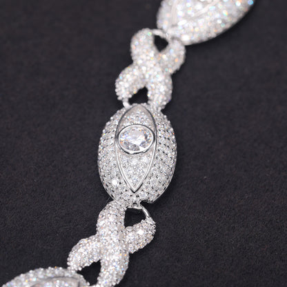 925 Silver Moissanite Eye Link Bracelet TQB0231