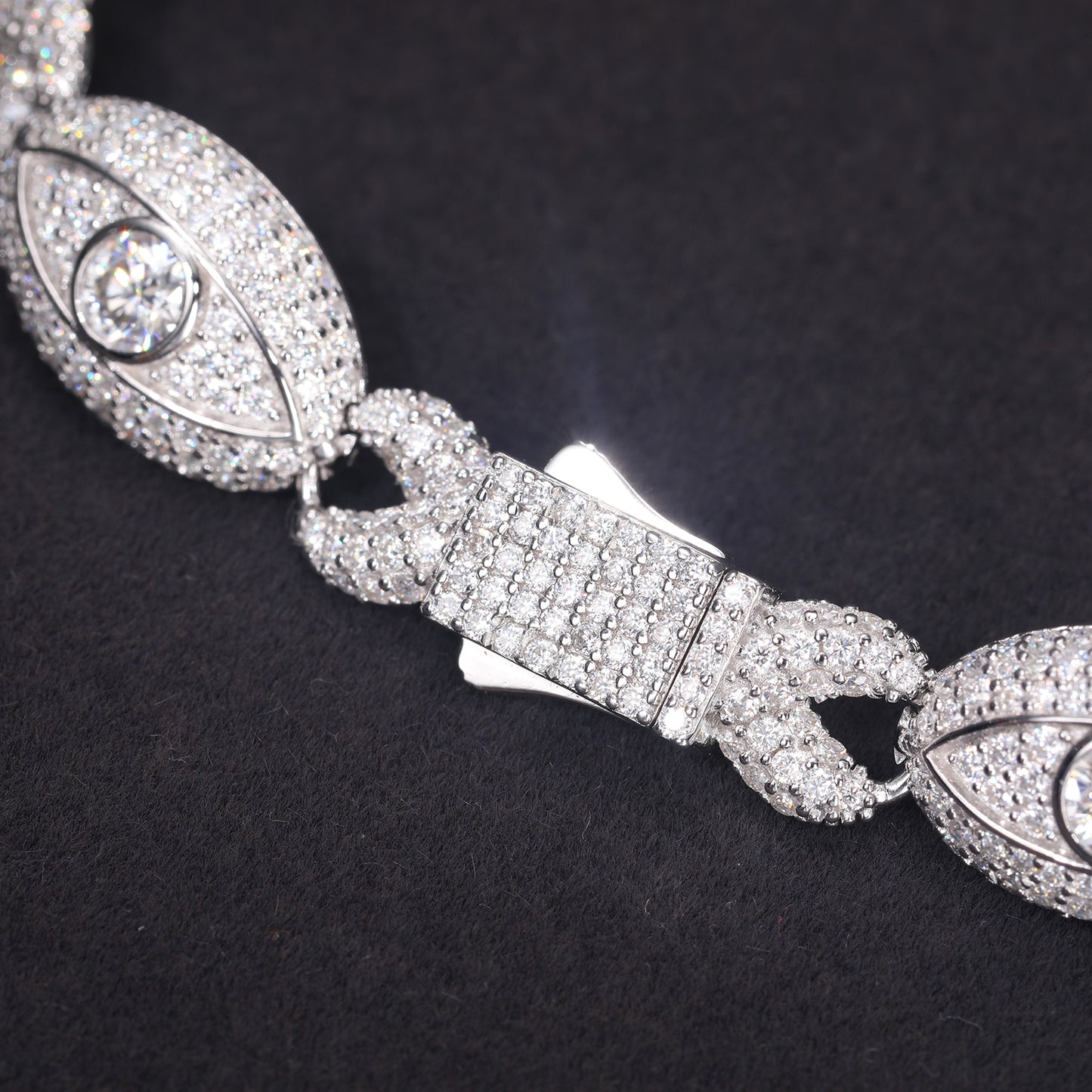 925 Silver Moissanite Eye Link Bracelet TQB0231