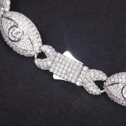925 Silver Moissanite Eye Link Bracelet TQB0231