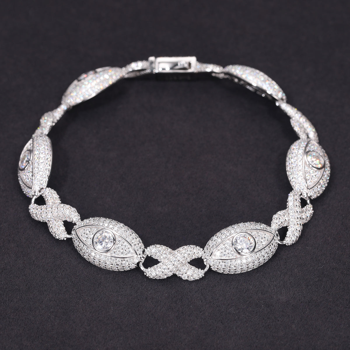 925 Silver Moissanite Eye Link Bracelet TQB0231