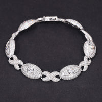 925 Silver Moissanite Eye Link Bracelet TQB0231