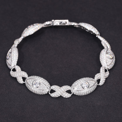 925 Silver Moissanite Eye Link Bracelet TQB0231