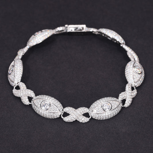 925 Silver Moissanite Eye Link Bracelet TQB0231