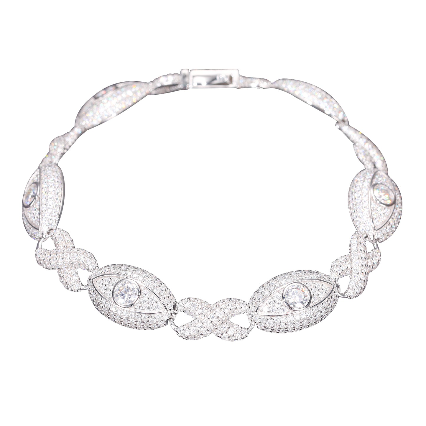 925 Silver Moissanite Eye Link Bracelet TQB0231