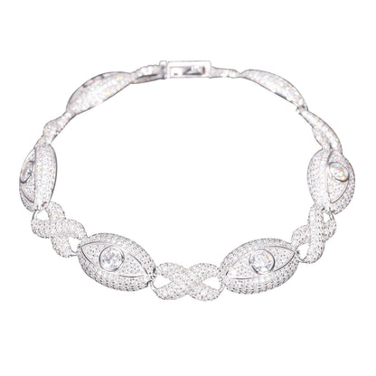 925 Silver Moissanite Eye Link Bracelet TQB0231