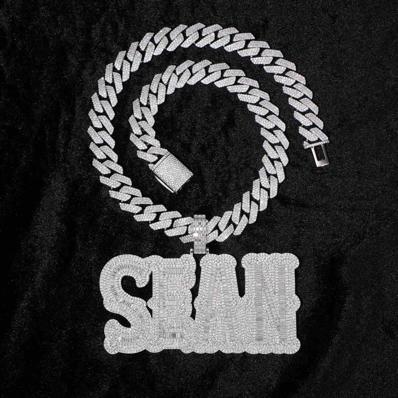 Baguette SEAN Letter Pendant