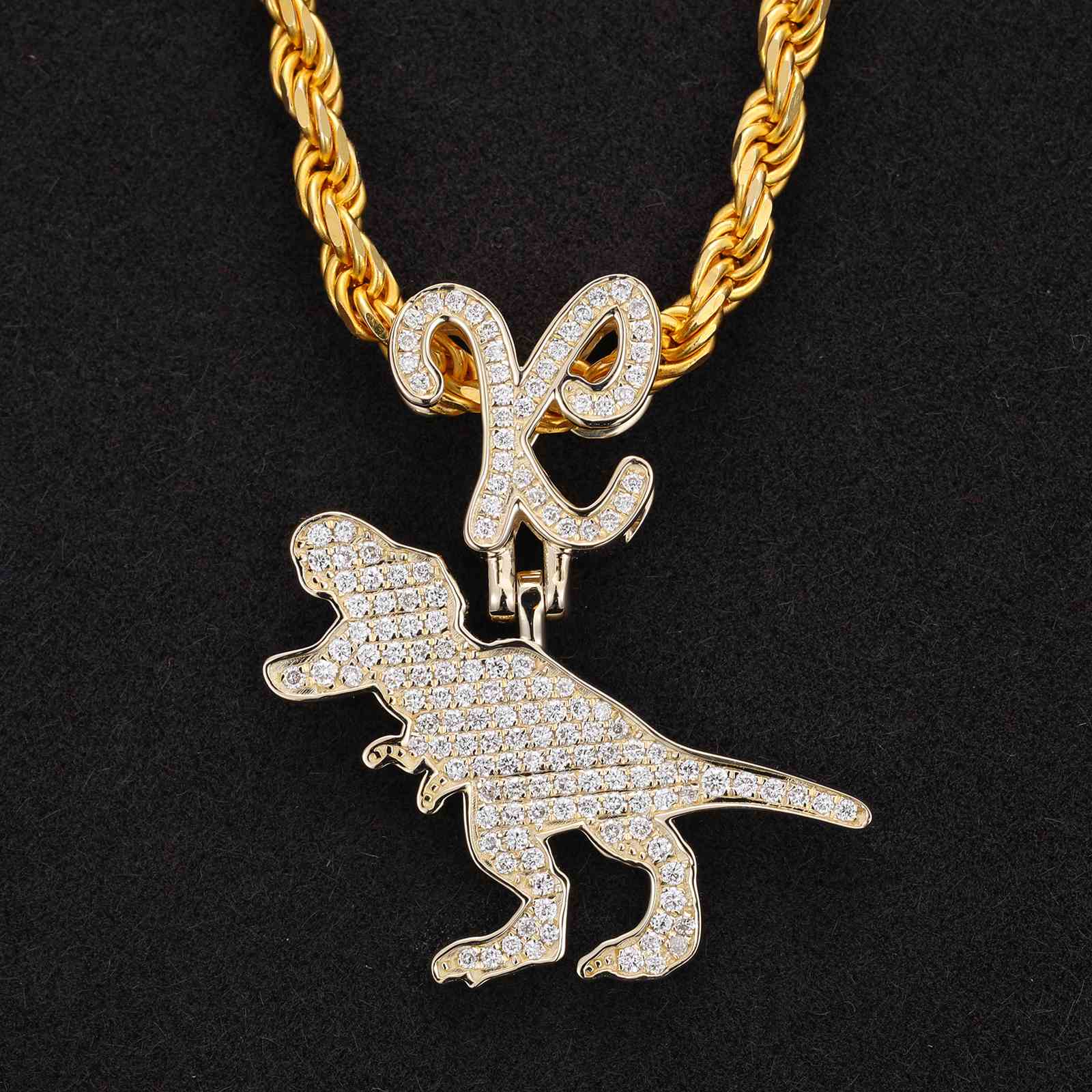 Iced Out Tyrannosaurus Pendant