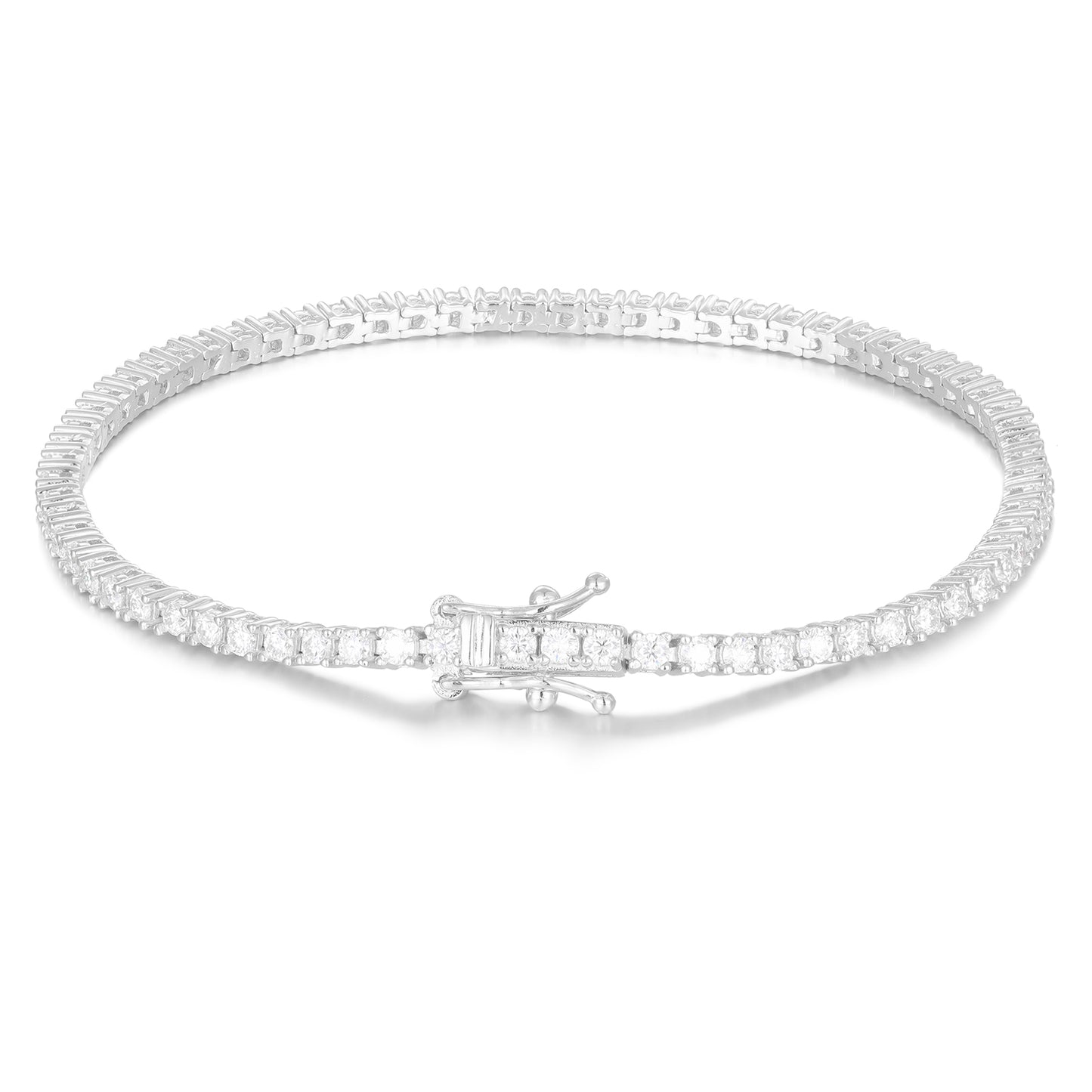925 Silver Moissanite 2mm Tennis Bracelet TQB0289