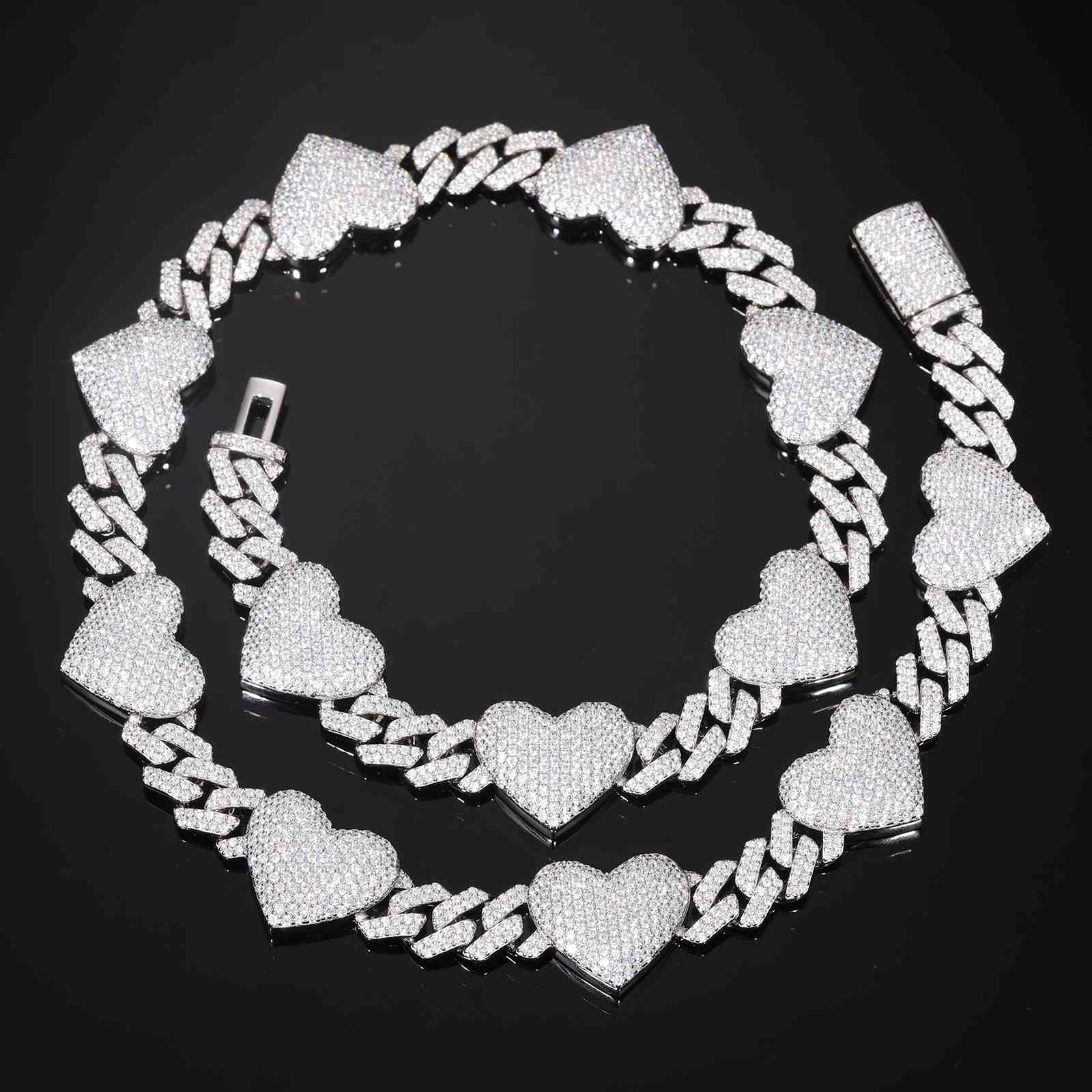 17mm Heart Cuban Llink Chain