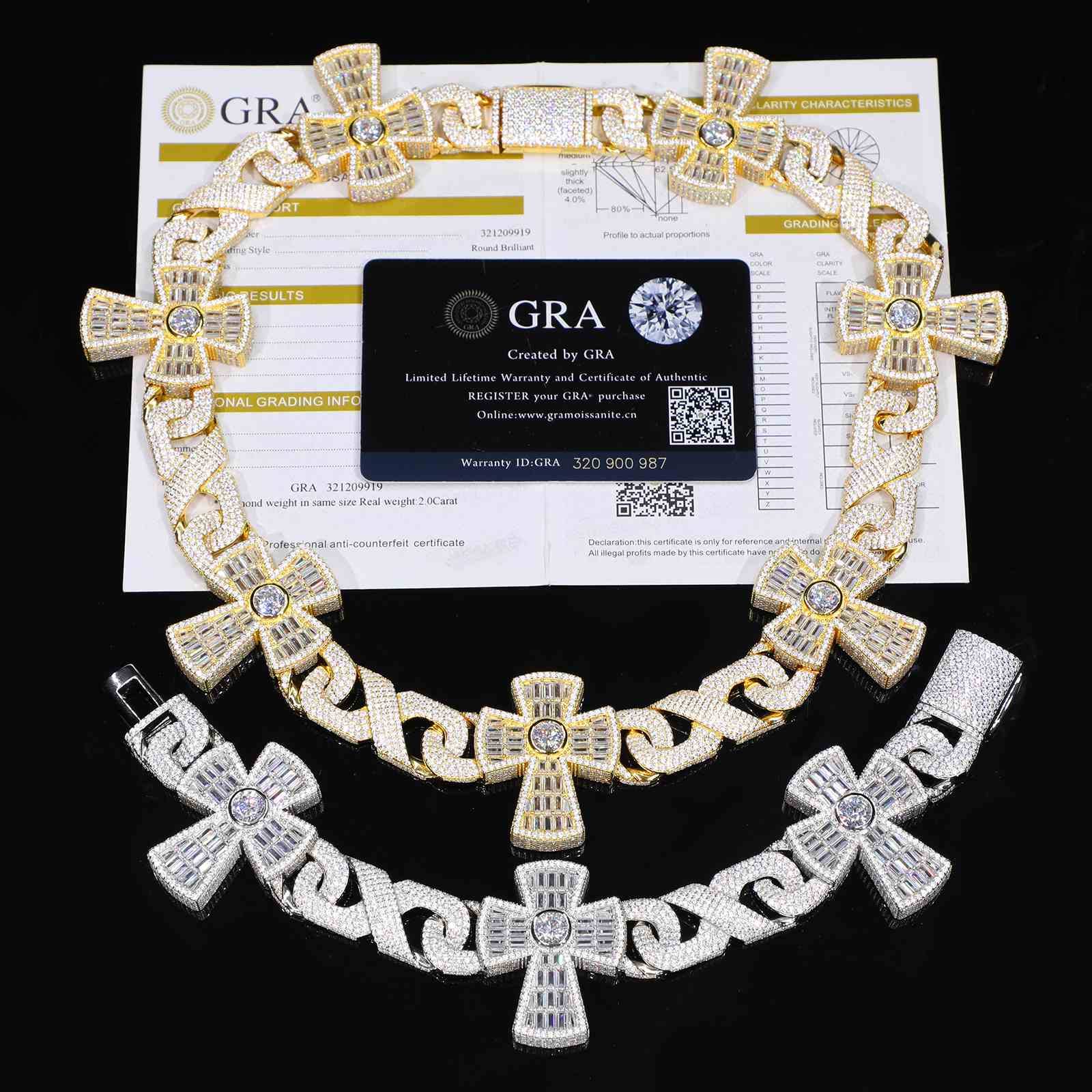 37mm Cross Cuban Link Chain