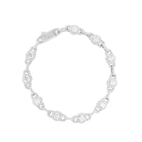 925 Silver Moissanite Round Station Tennis Bracelet TQB0253