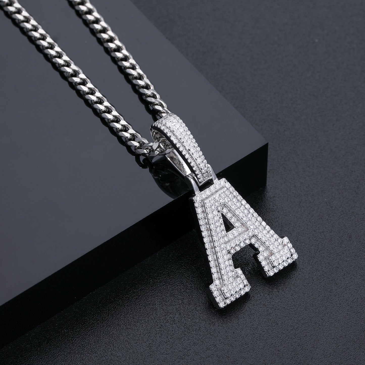 925 Silver Moissanite A to Z Initial Letter Pendant TQP0622
