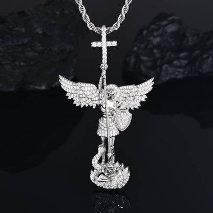 925 Silver Moissanite Warrior Angel Pendant TQP0531