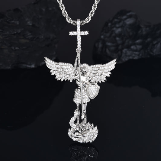 925 Silver Moissanite Warrior Angel Pendant TQP0531