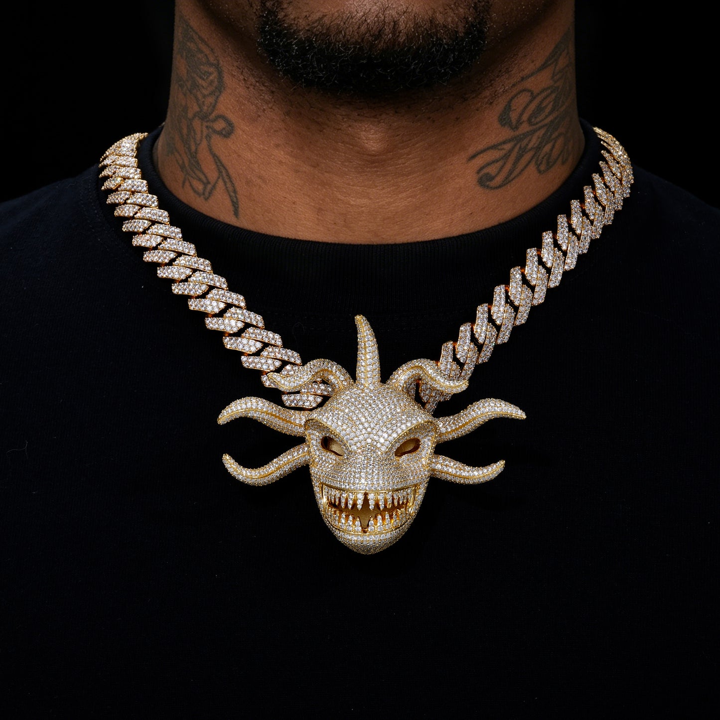925 Silver Moissanite Oversized Monster Mask Pendant TQP0888