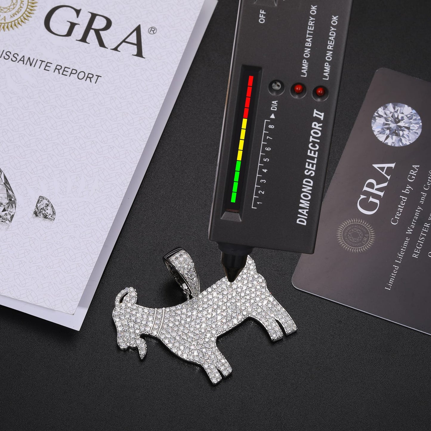 925 Silver Moissanite Goat Pendant TQP0188
