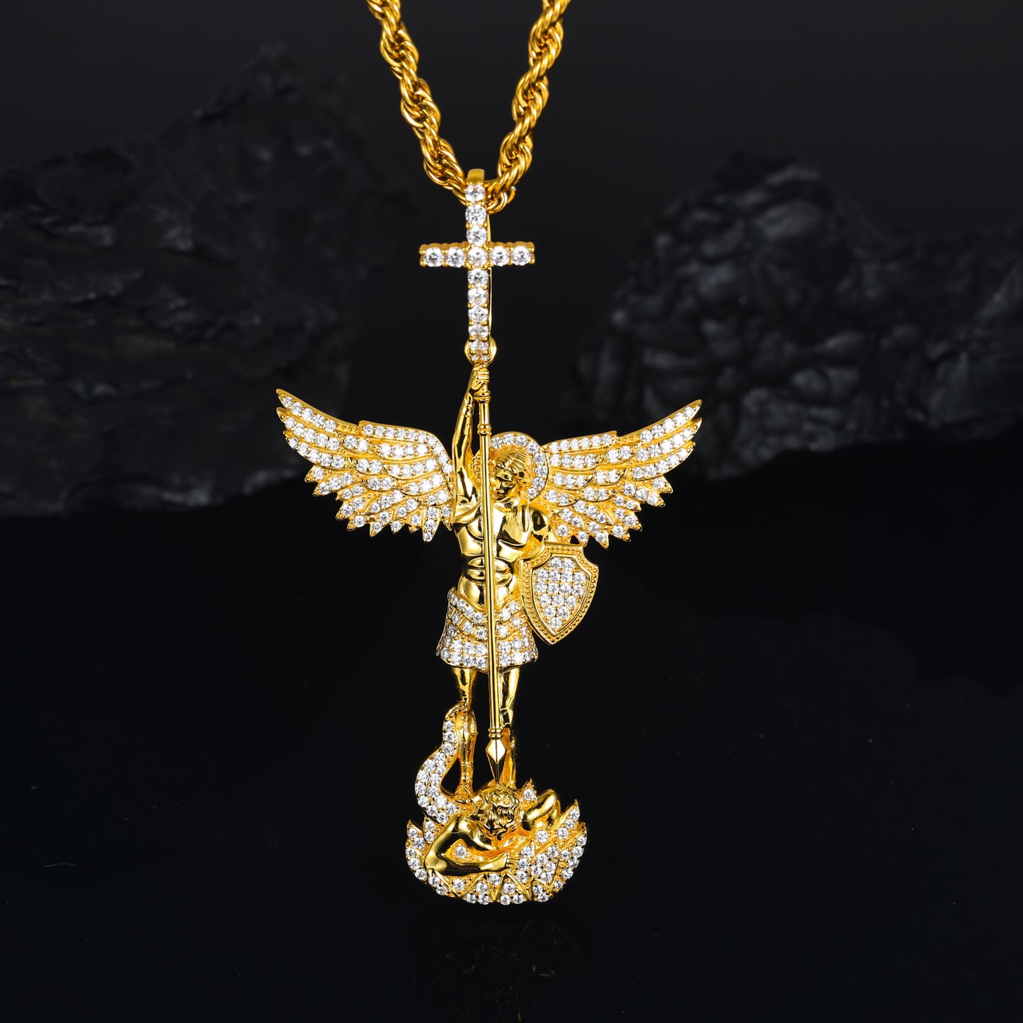 925 Silver Moissanite Warrior Angel Pendant TQP0531