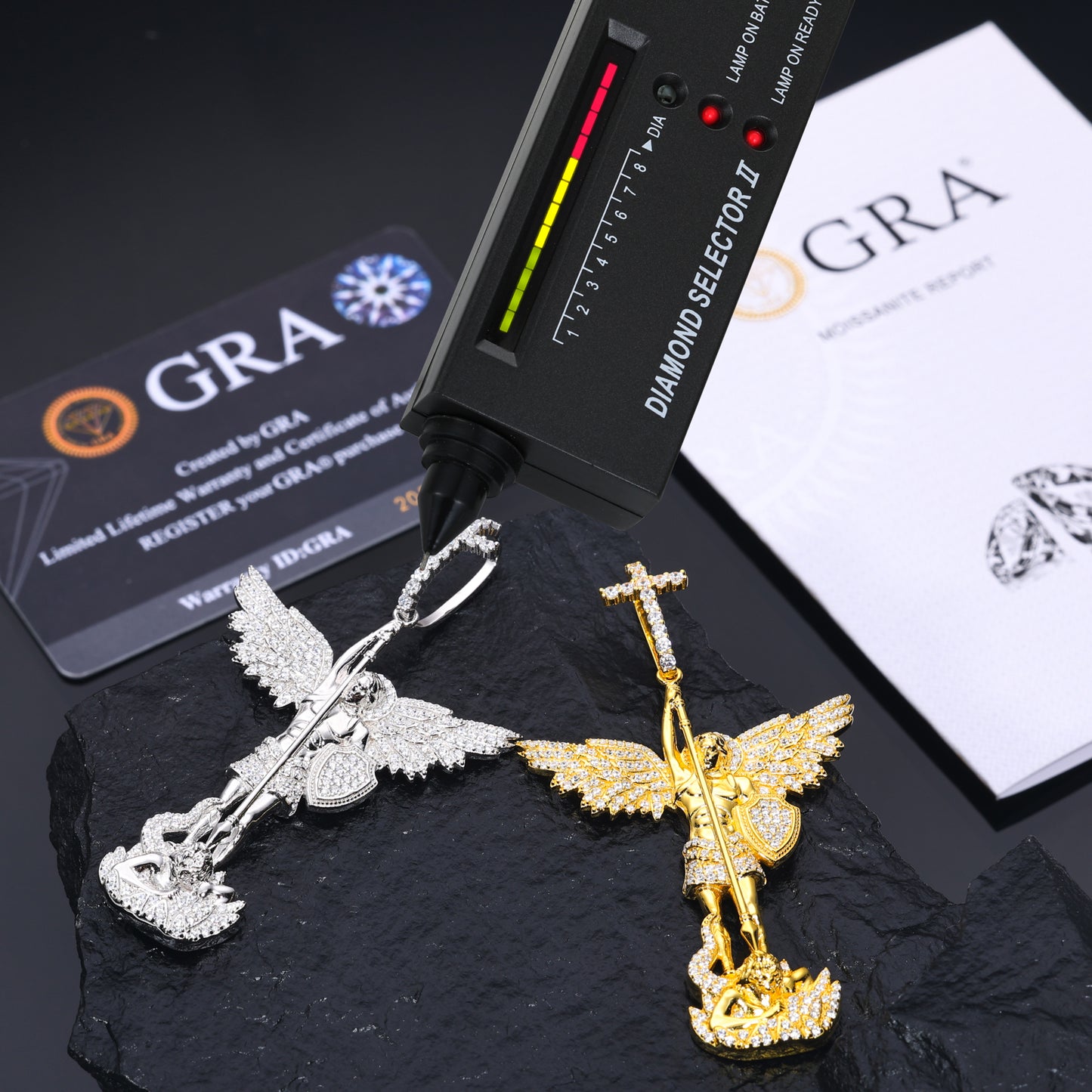 925 Silver Moissanite Warrior Angel Pendant TQP0531