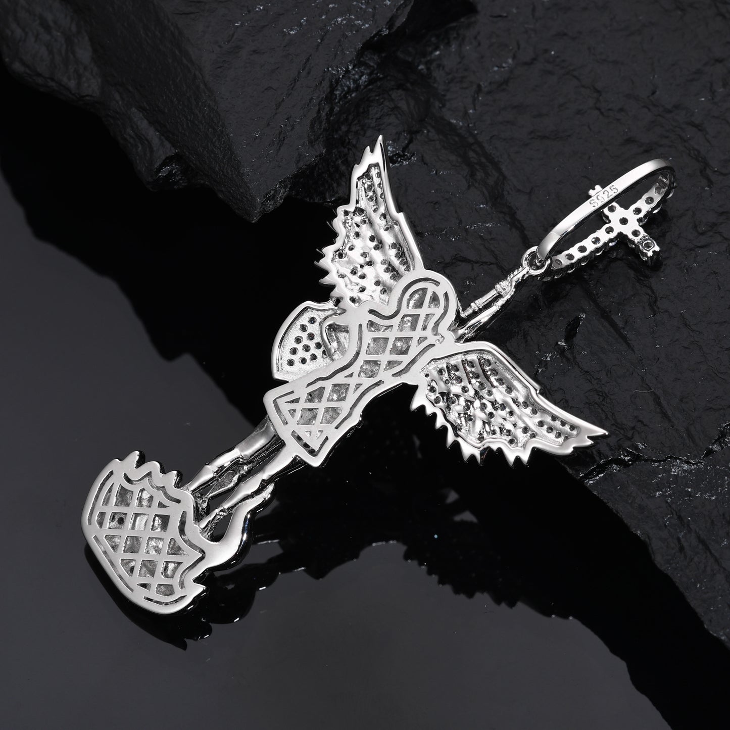 925 Silver Moissanite Warrior Angel Pendant TQP0531