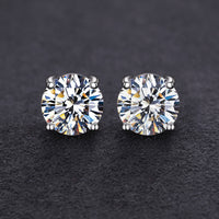 925 Silver Moissanite Oval Halo Magnetic Earrings TQE0205