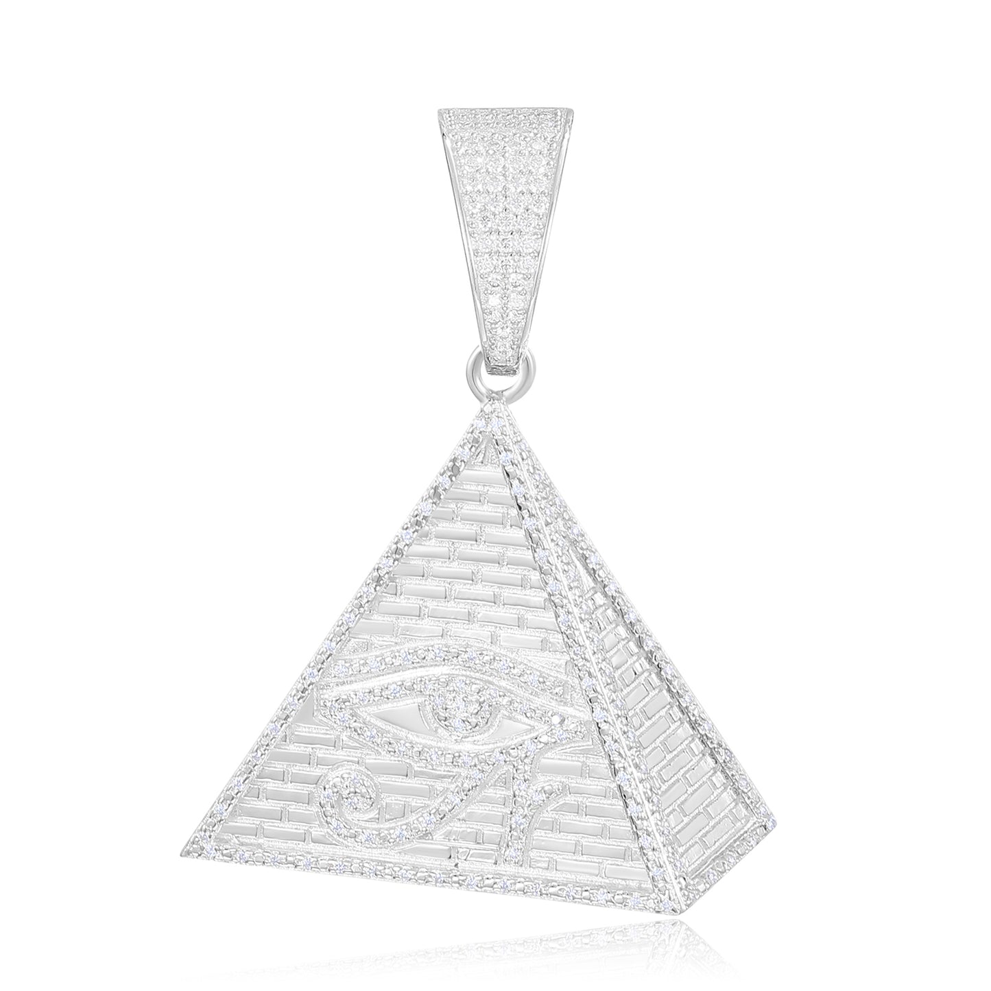 925 Silver Moissanite Pyramid Eye Pendant TQP0271