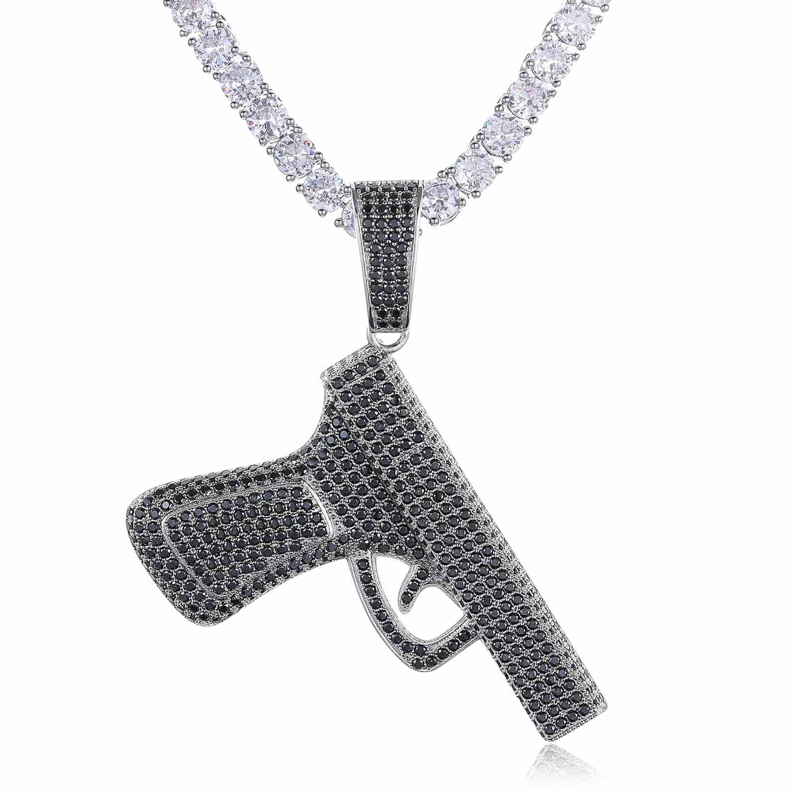 Iced Out Pistol Pendant