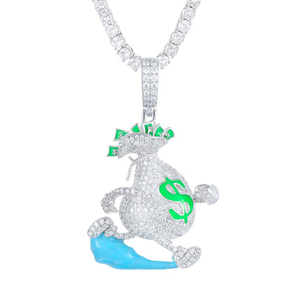 925 Silver Moissanite Iced Out Character Pendant TQP0206
