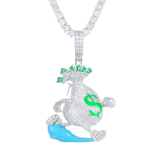 925 Silver Moissanite Iced Out Character Pendant TQP0206