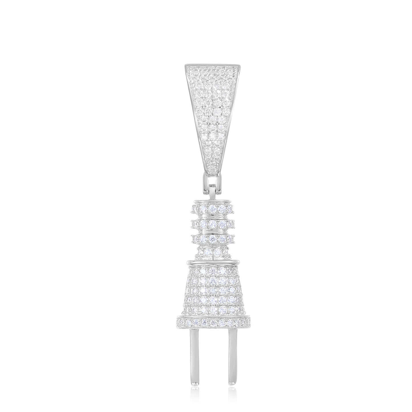 925 Silver Moissanite Power Plug Pendant TQP0284