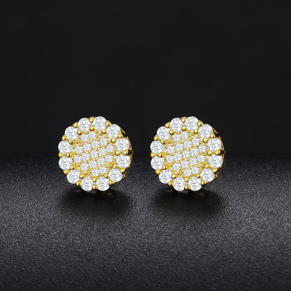 925 Silver Moissanite Round Pave Burst Stud Earrings TQE0153