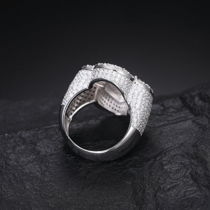 925 Silver Moissanite Pear Cut Clover Statement Ring TQR0319