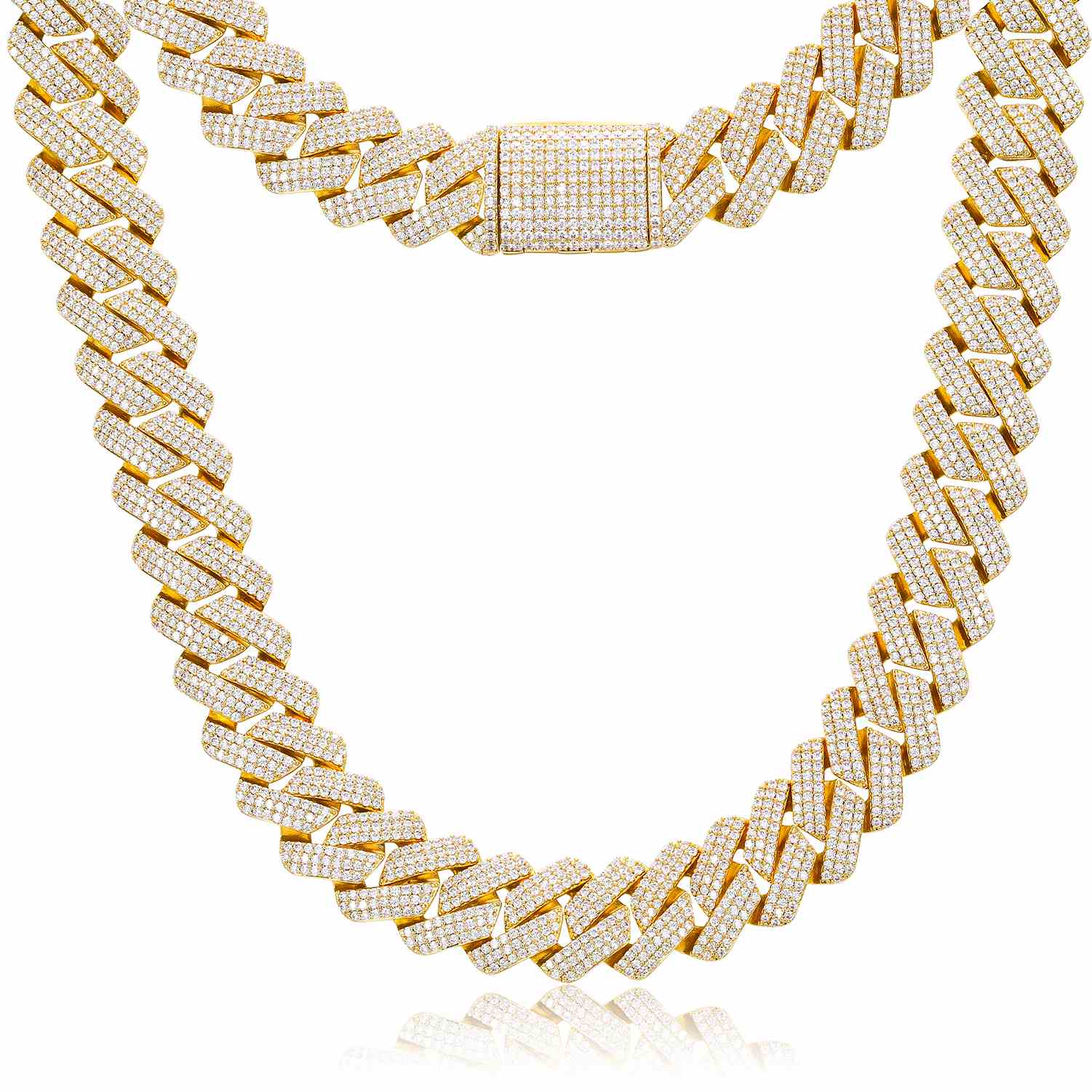 20mm 3 Rows Cuban Necklace