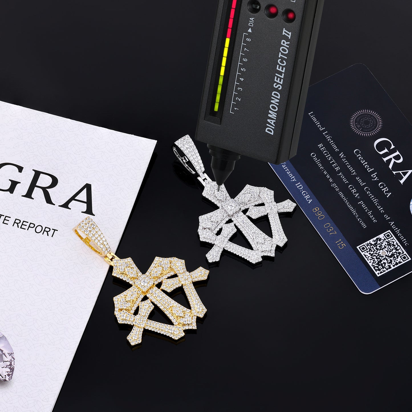 925 Silver Moissanite Gothic Shield Cross Pendant for Men TQP0836