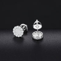 925 Silver Moissanite Round Pave Burst Stud Earrings TQE0153