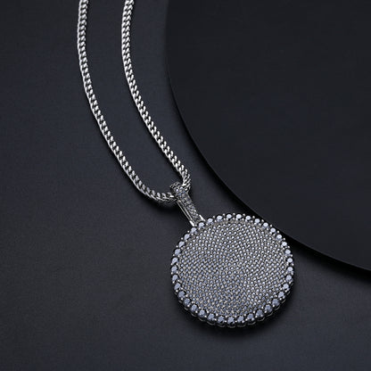925 Silver Moissanite Iced Out Dog Tag Pendant TQP0159