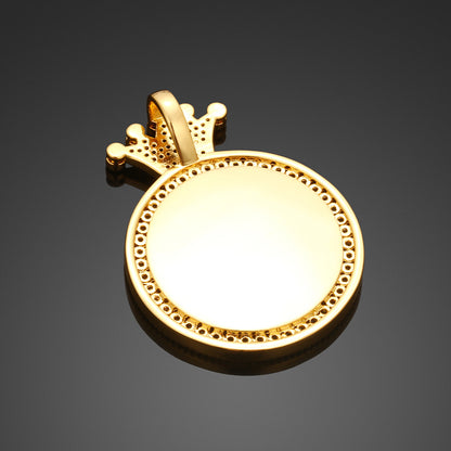 Custom Crown Photo Pendant Iced Round Picture Jewelry CZP0492