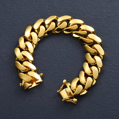 Copper Cuban Link Bracelet 10 to 22mm for Men CZBHX0196
