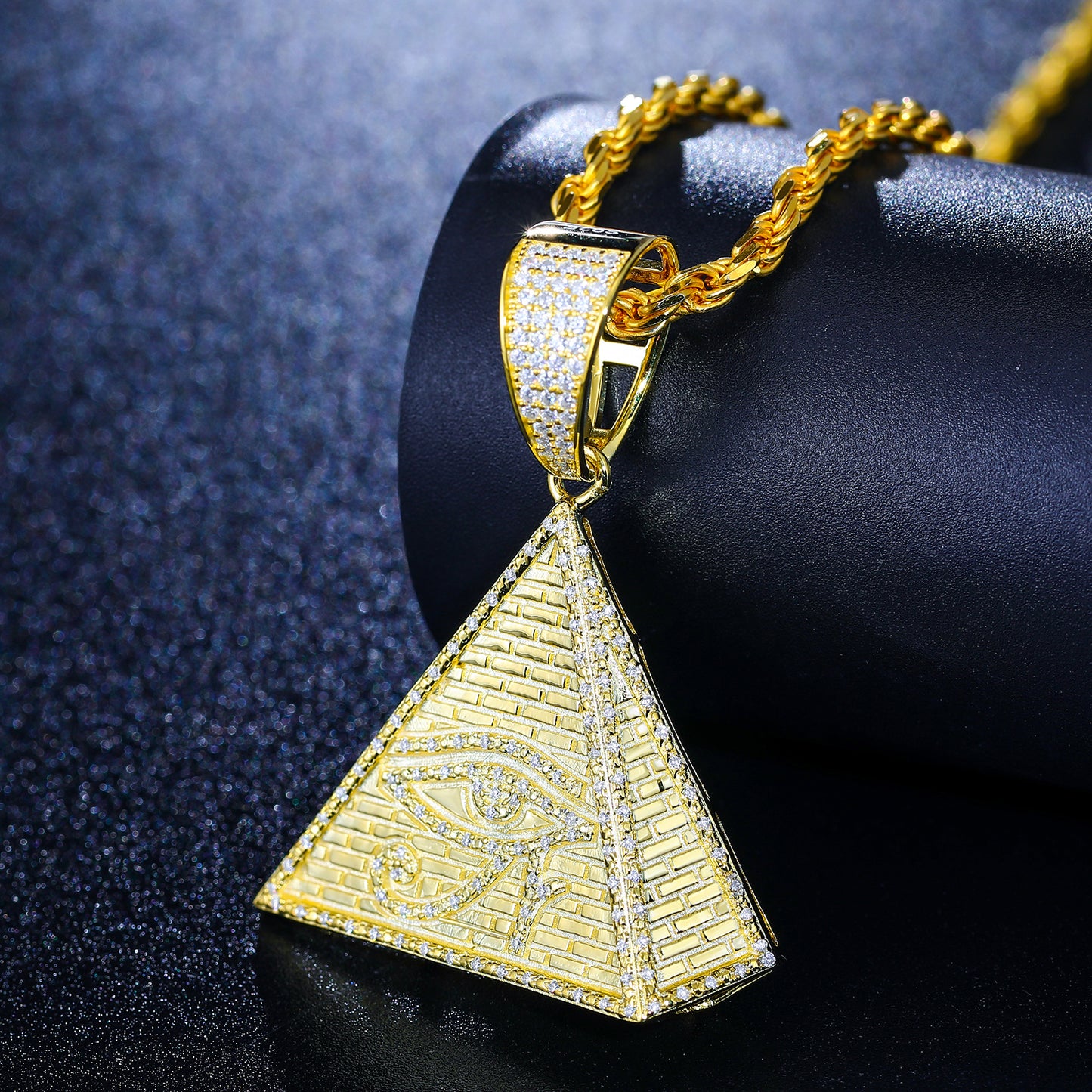 925 Silver Moissanite Pyramid Eye Pendant TQP0271