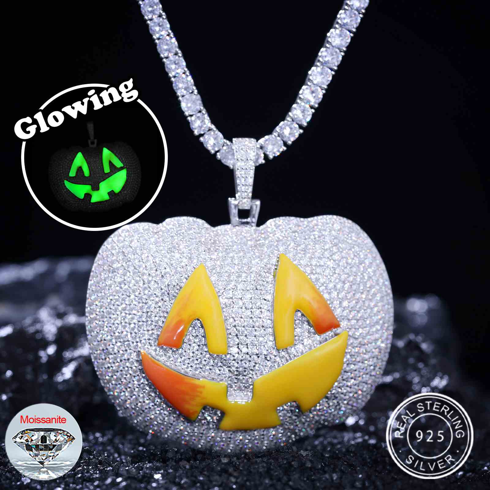 Glowing Pumpkin Smile Face Pendant