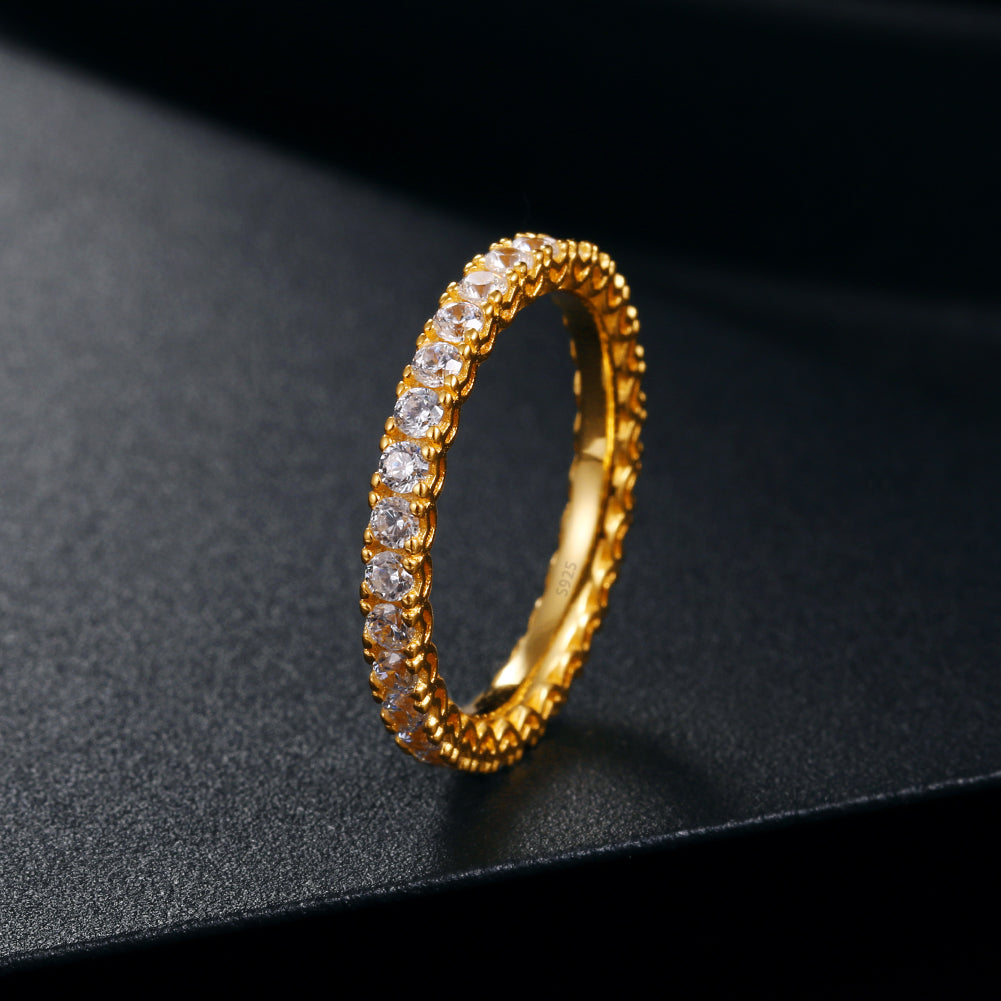 925 Silver Moissanite Eternity Band Ring TQR0001