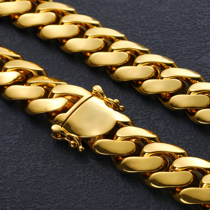 Copper Cuban Link Bracelet 10 to 22mm for Men CZBHX0196