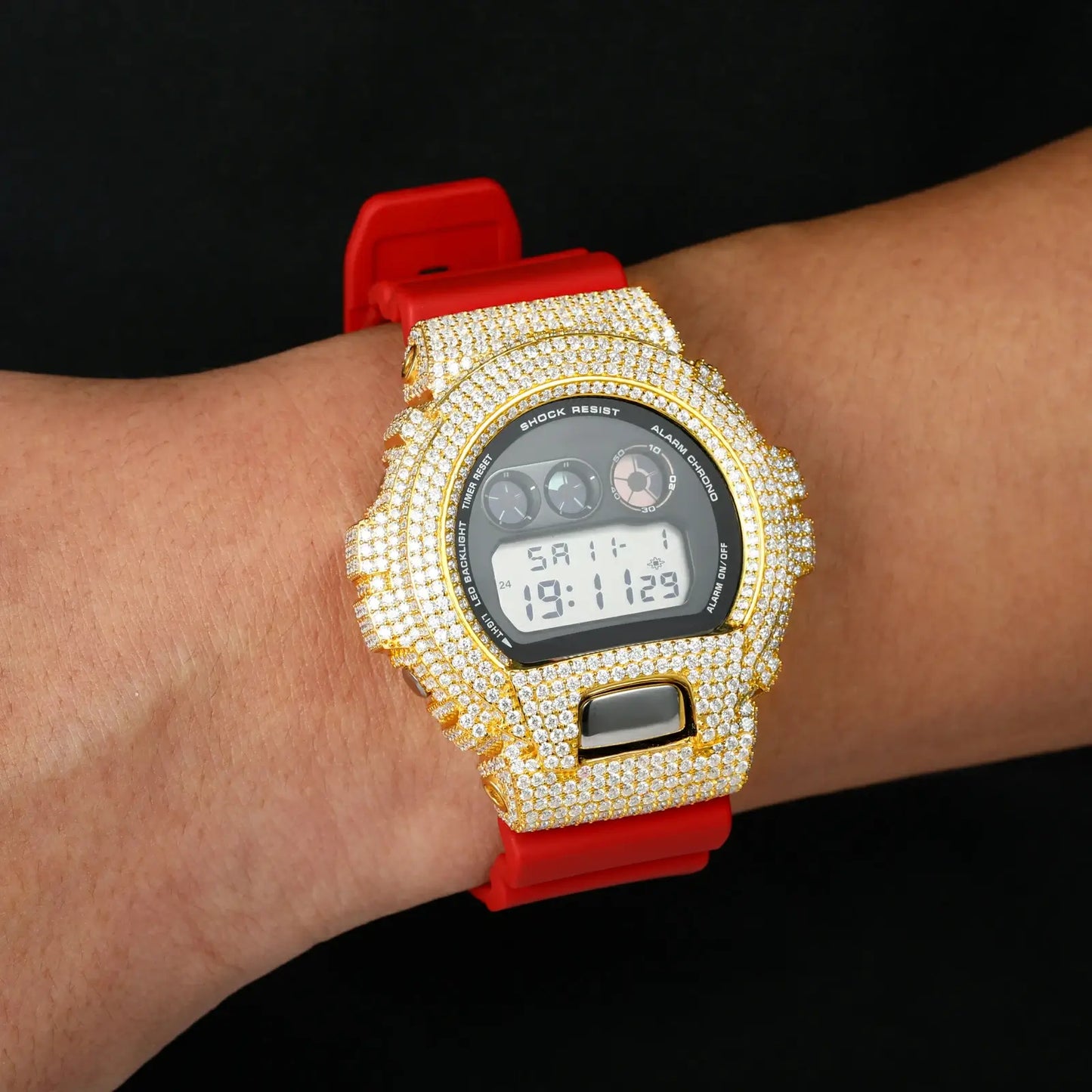 Iced Out Moissanite 925 Silver Watch Case for DW6900 TQW0001