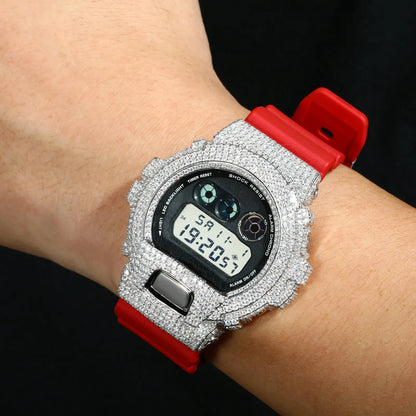 Iced Out Moissanite 925 Silver Watch Case for DW6900 TQW0001
