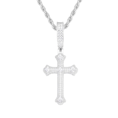 925 Silver Moissanite Bone Cross Pendant TQP0439