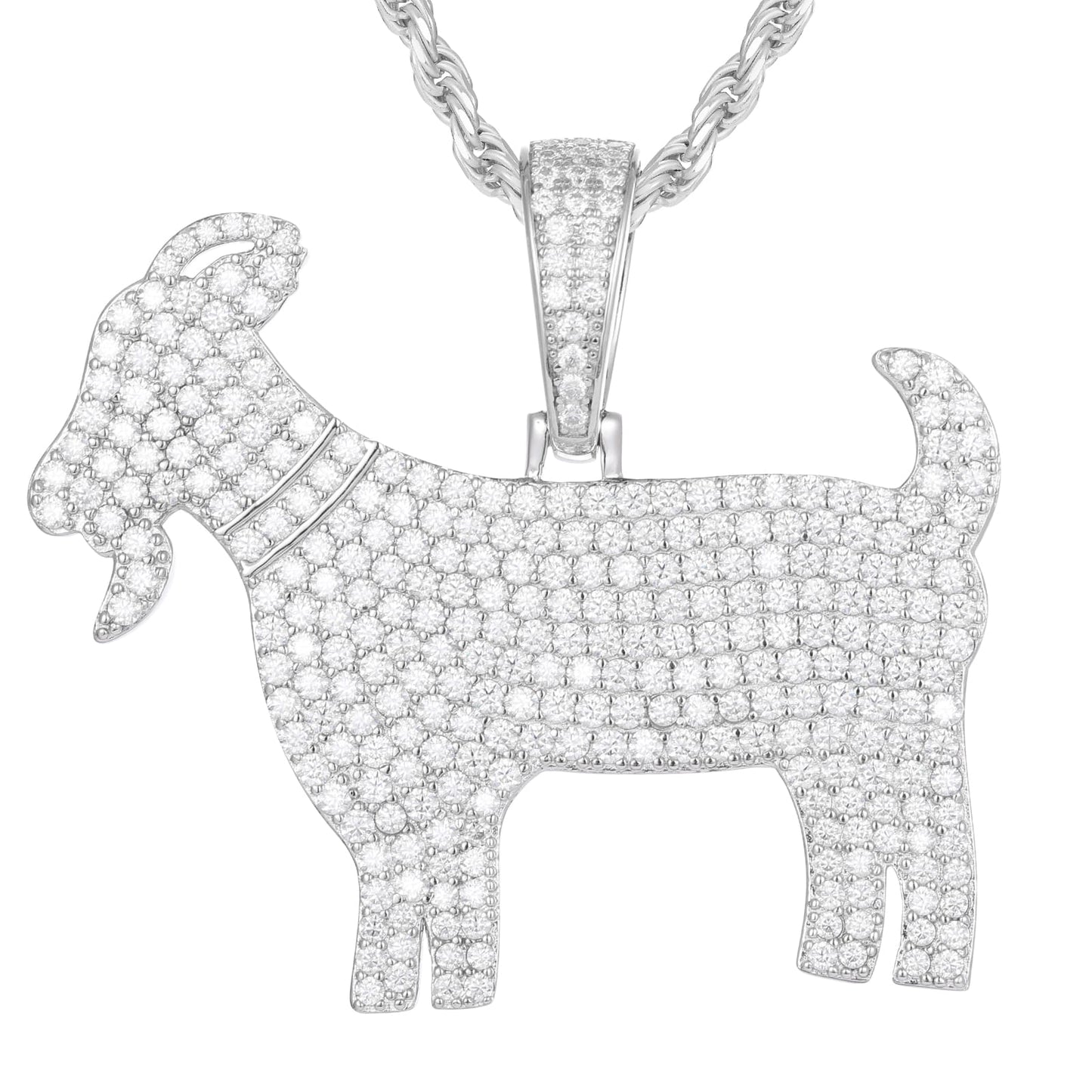 925 Silver Moissanite Goat Pendant TQP0188