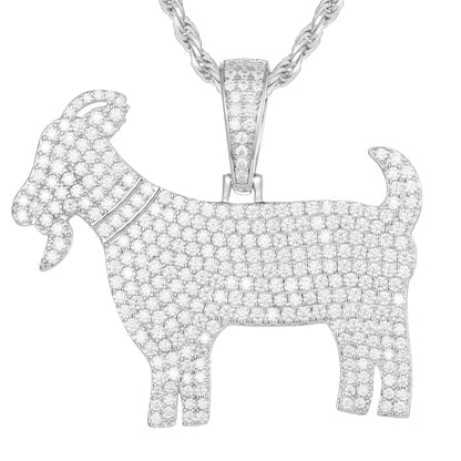 925 Silver Moissanite Goat Pendant TQP0188