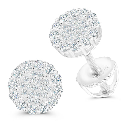 925 Silver Moissanite Round Pave Burst Stud Earrings TQE0153