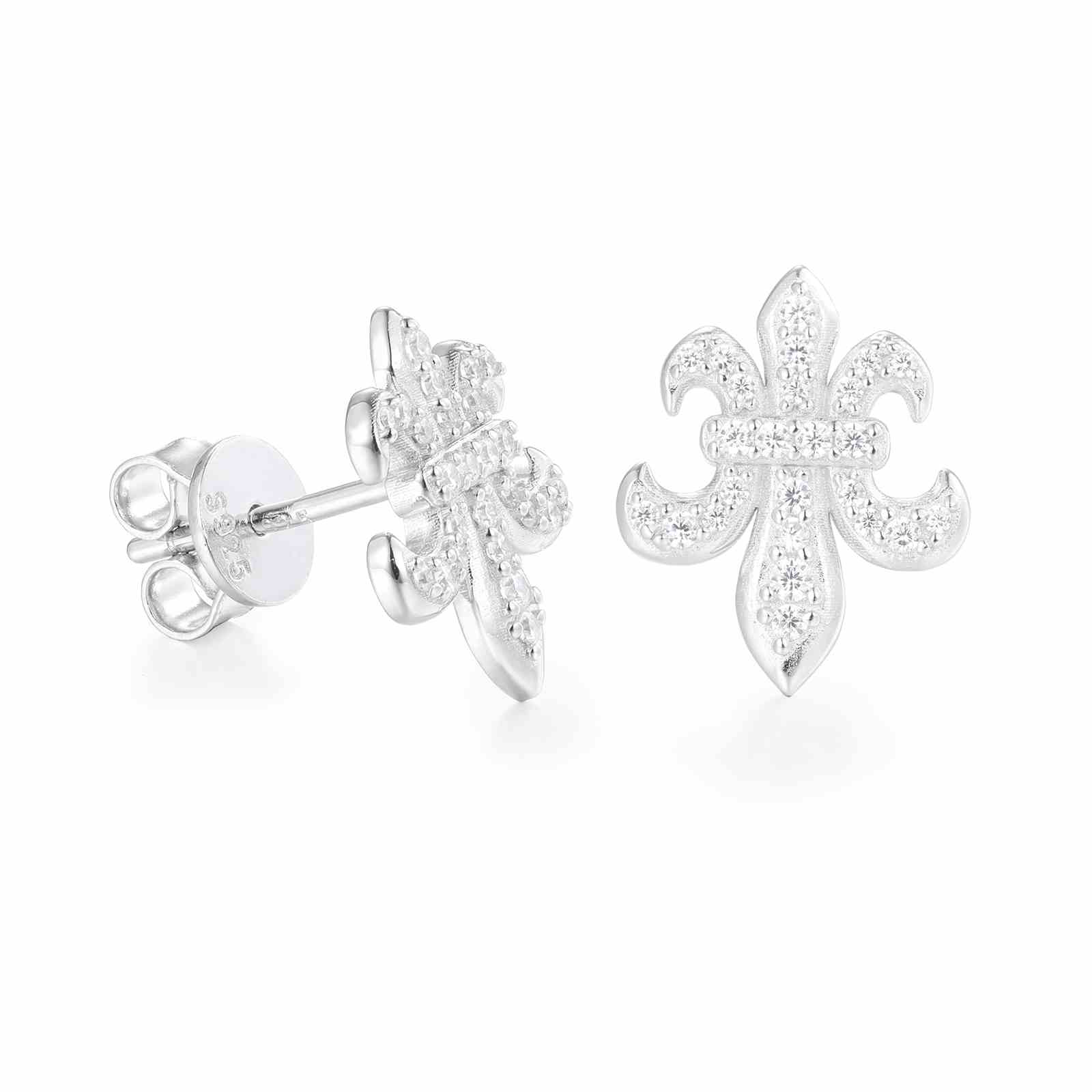 Baguette lris Cross Stud Earrings